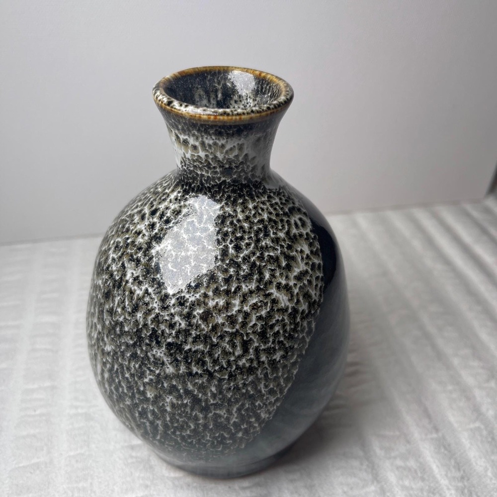 Vintage Handmade Studio Pottery Ceramic Small Bud Weed Vase, Artist Initial KB